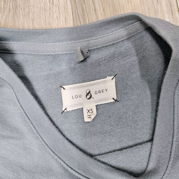 LOU & GREY Womens Blue Gray Solid Shirt Dress Size XS - Picture 6 of 9